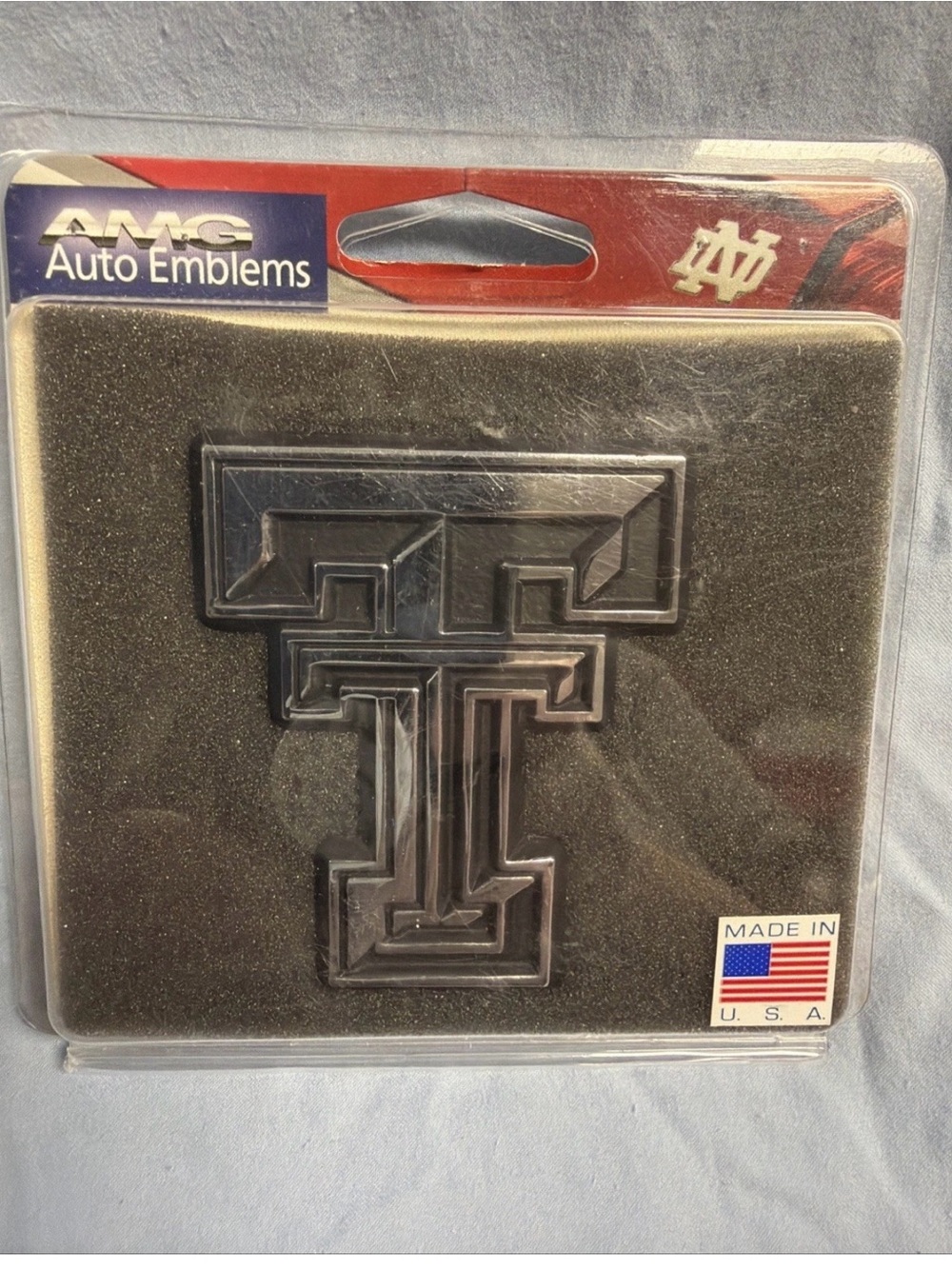 Texas Tech Auto Emblems Double T Car Emblem - Black & Silver NWT